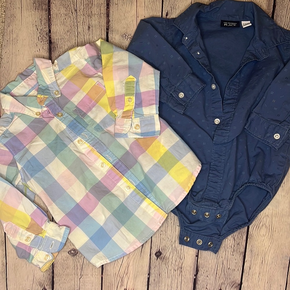 12-18 mos. Long Sleeve Button Down set of 2